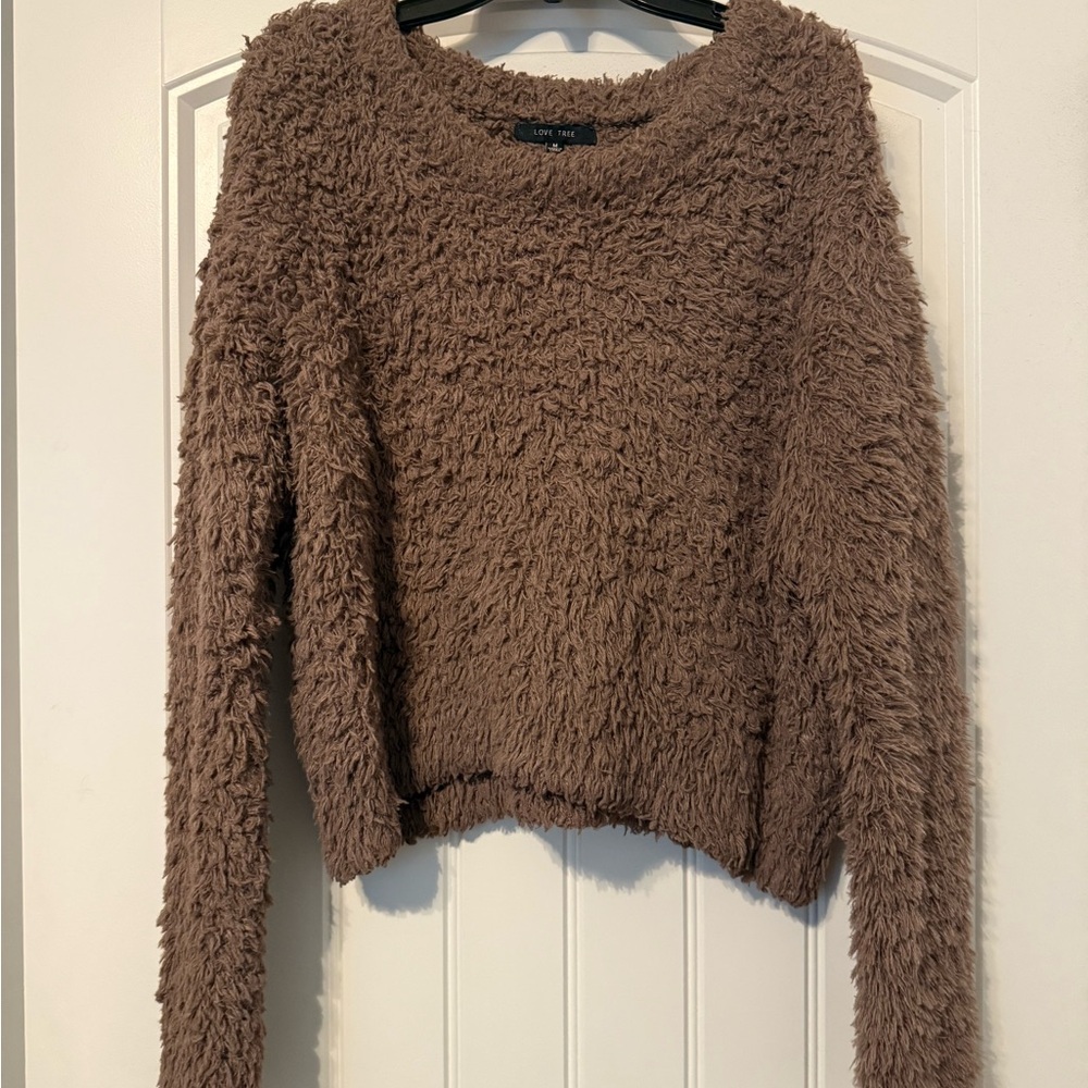 Cozy Mauve Fuzzy Sweater